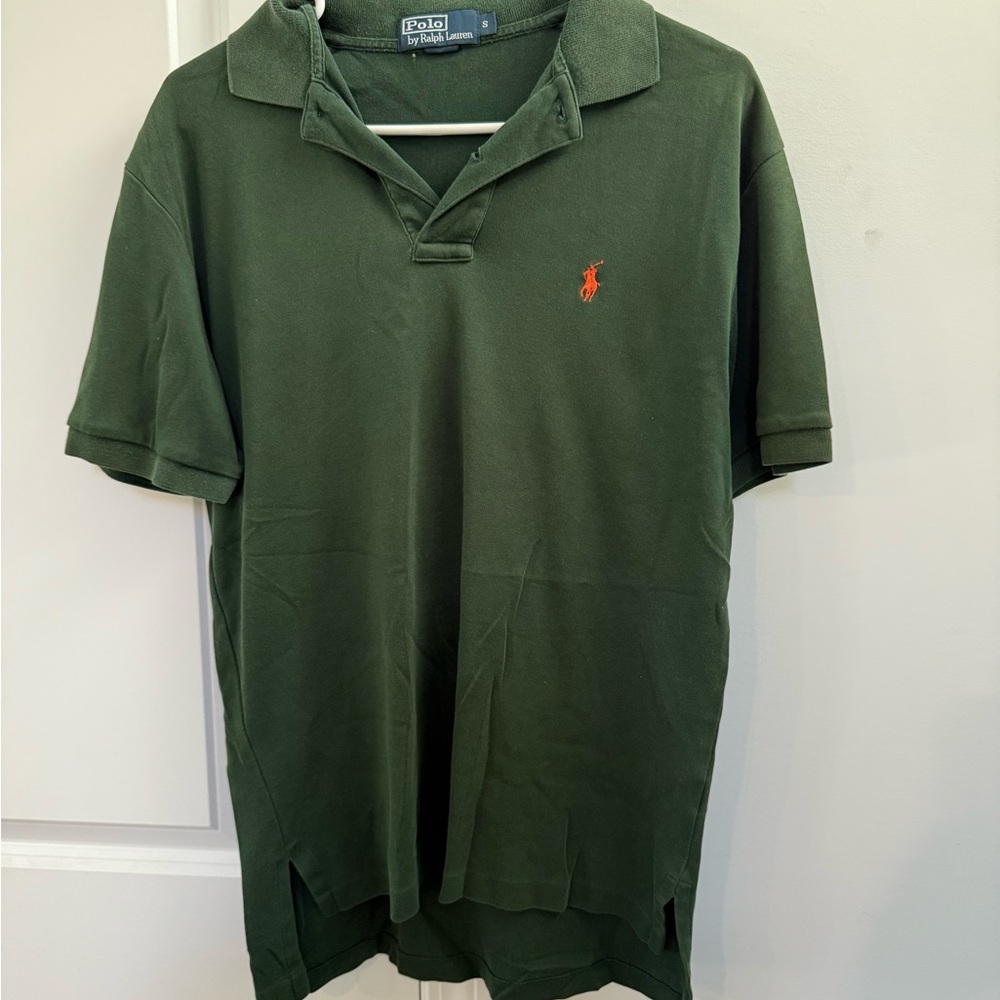 Ralph Lauren Green Polo Shirt with Red Logo